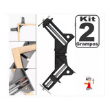Kit 2 Grampo Sargento Angular Cantoneira 90º P/ Madeira Metal Vidro Morsa Parafusar Soldar Colar Marceneiro Serralheiro