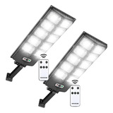 Kit 2 Holofote Solar Poste Refletor 500w Potente Controle 