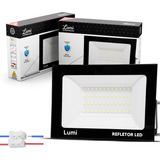 Kit 2 Holofote Super Led Refletor 200watts Mini A Prova D'água 110v/220v Bivolt Branco Frio 6500k