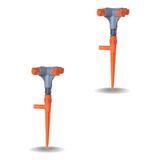 Kit 2 Irrigador Giratório Aspersor C/ 4 Bicos Espiga 26cm