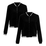 Kit 2 Jaquetas Bomber Matelasse Com Zíper Feminina Inverno