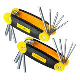Kit 2 Jogo Chave Allen + Torx Tipo Canivete Profissional Aço