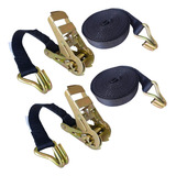 Kit 2 Jogos Cinta Catraca De Amarração Carga 800kg Cor Preto