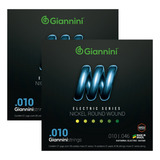 Kit 2 Jogos De Cordas Giannini Guitarra 010 Geegst10 Mi Extr