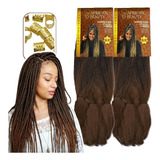 Kit 2 Jumbo Jumbão Box Braids African Beauty + Anéis