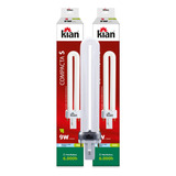Kit 2 Lâmpadas Pi 2 Pinos Compacta 9w Refil Pelicano 6400k