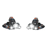 Kit 2 Lanterna Cabeça Triplo T6 3led Cree Profissional