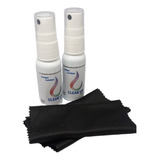 Kit 2 Limpa Lentes E 4 Flanelas Oculos De Sol E De Grau
