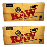 Kit 2 Livretos Seda Raw 200 Slim Classica King Size Original