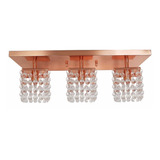 Kit 2 Lustre Salas Acabamento Cobre Cristais Legitimos