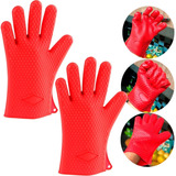 Kit 2 Luva De Cozinha Térmica Silicone 5 Dedos Anti Calor
