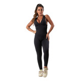 Kit 2 Macacão Feminino Com Bojo Suplex Fitness Ginástica