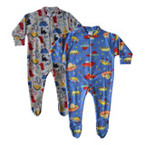 Kit 2 Macacão Infantil Menino Soft Estampado Noite Fria 1-3