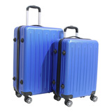 Kit 2 Malas De Viagem Nagano Rígidas Em Abs 4 Rodinhas 360 Cor Azul