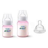 Kit 2 Mamadeira Clássica 125ml + 260ml + Bico 4 Rosa Avent