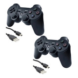 Kit 2 Manete Controle S/ Fio Compativel Playstation 3 Ps3