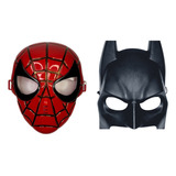 Kit 2 Mascara Homem Aranha E Batman Festa Vingadore Plástico