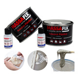 Kit 2 Massa Plástica 400g Cada + Catalizador Batida De Pedra