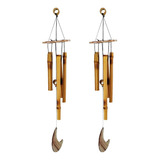 Kit 2 Mensageiros Bambu Sino Dos Ventos Decoração Feng Shui
