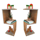 Kit 2 Mesa De Cabeceira Mesinha Nicho De Canto S E Z Mdf