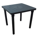 Kit 2 Mesa Plástica Quadrada Desmontável Preta 83cm Gibafer Cor Preto