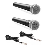 Kit 2 Microfones C Fio Dinâmico