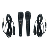 Kit 2 Microfones Karaokê E Caixa De Som Com Fio De 2.5m