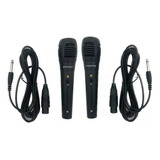 Kit 2 Microfones Karaokê E Caixa De Som Com Fio De 3m