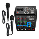 Kit 2 Microfones + Mixer Audio
