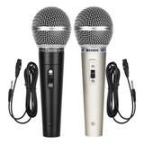 Kit 2 Microfones Profissional Duplo Karaoke