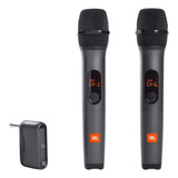 Kit 2 Microfones Sem Fio Jbl Wireless Microphone Preto