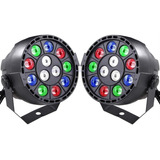 Kit 2 Mini Par Led Refletor 12 Leds Rgbw Festa Show Strobo