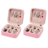 Kit 2 Mini Porta Jóias Portátil Viagem Estojo Caixinha Zíper