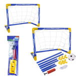 Kit 2 Mini Trave De Futebol Infantil Golzinho + Bola + Bomba