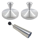 Kit 2 Modeladores De Hambúrguer + 1 Molde Modelador P/ Kafta Cor Alumínio