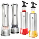 Kit 2 Moedor Sal Pimenta + 2 Galheteiro 300 Ml Hot And Cold