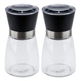 Kit 2 Moedores De Temperos 170ml Lyor Em Vidro Com Moinhos D