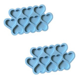 Kit 2 Molde Silicone Coração 3,5cm M90 20cav Resina Chaveiro