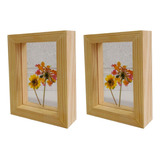Kit 2 Molduras Dupla Face Em Madeira De Pinus 20x20cm