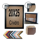 Kit 2 Molduras Quadro 20x35 Madeira Lisa Laqueada Com Vidro
