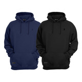 Kit 2 Moletom Blusa De Frio Masculino E Feminino Grossa Lisa