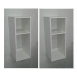 Kit 2 Nicho Criado Mudo Suspenso Mdf Branco Quarto Pequeno