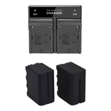 Kit 2 Np-f960/970 Iluminador Led 7200mah + Carregador Duplo