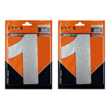 Kit 2 Números Residenciais Acm Aço Escovado C/adesivo