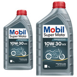 Kit 2 Óleo Mobil 10w30 Mx Litro Mobil Super Moto Power