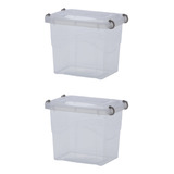 Kit 2 Organizador De Armário Pratic Box 2l C/tampa 18x13x14