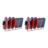 Kit 2 Organizador De Tampa De Panela Cozinha Aramado Aço 