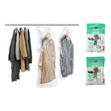 Kit 2 Organizador Saco À Vácuo C/ Cabide Casacos Roupa M/ G 
