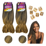 Kit 2 Pacotes Cabelo Jumbo Hiper X Tranças Dread + Brinde