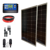 Kit 2 Painel Placa Solar Fotovoltaica 150w + Controlador 30a